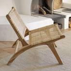 *WOONWINKEL* Kave Home Beida Teak Fauteuil Met Rotan, Huis en Inrichting, Verzenden, Nieuw