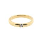 Gouden (trouw)ring met diamant | 0,035 ct., Sieraden, Tassen en Uiterlijk, Ringen, Gebruikt, Overige kleuren, Ophalen of Verzenden