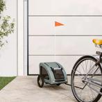 vidaXL Hondenfietstrailer oxford stof en ijzer grijs, Dieren en Toebehoren, Verzenden, Nieuw