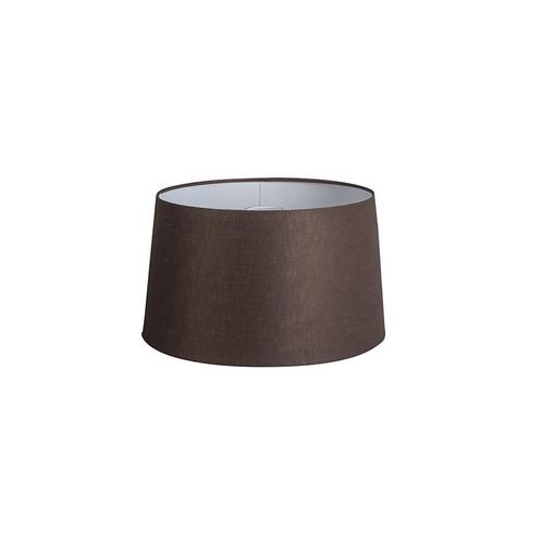 Linnen lampenkap bruin rond schuin 35/30/18, Huis en Inrichting, Lampen | Lampenkappen, Minder dan 25 cm, Rond, Bruin, Nieuw