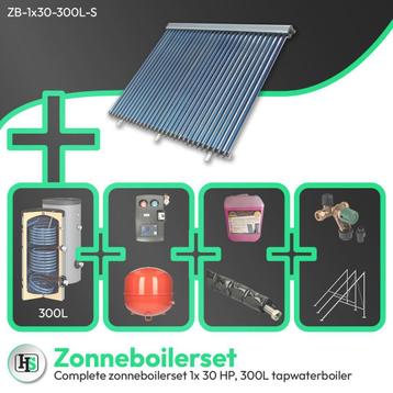 Complete zonneboilerset 1x 30 hp + 300L tapwaterboiler beschikbaar voor biedingen