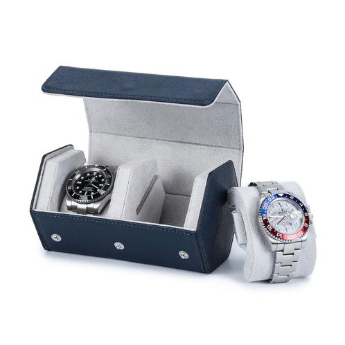 Timezone - Leren Watchroll voor 2 Horloges - Reisetui, Sieraden, Tassen en Uiterlijk, Horloges | Antiek, Verzenden
