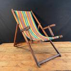 Lounge stoel - Hout, originele strandligstoel, 1960, Antiek en Kunst
