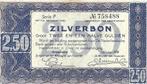 Zilverbon 2,50 gulden 1938 Zeer Fraai, Postzegels en Munten, Bankbiljetten | Nederland, Verzenden