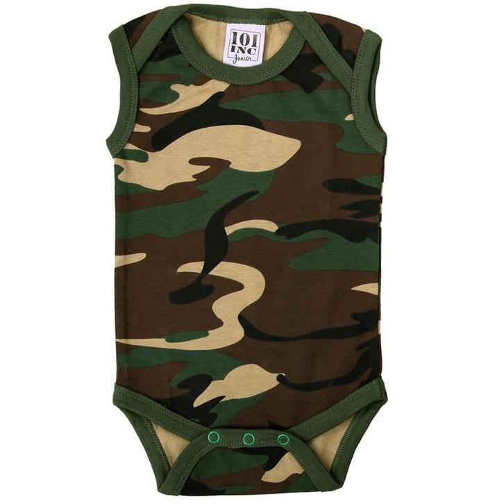 Romper Baby camouflage groen/woodland zonder mouw-62/68 NIEU, Kinderen en Baby's, Babykleding | Maat 62, Nieuw, Ophalen of Verzenden