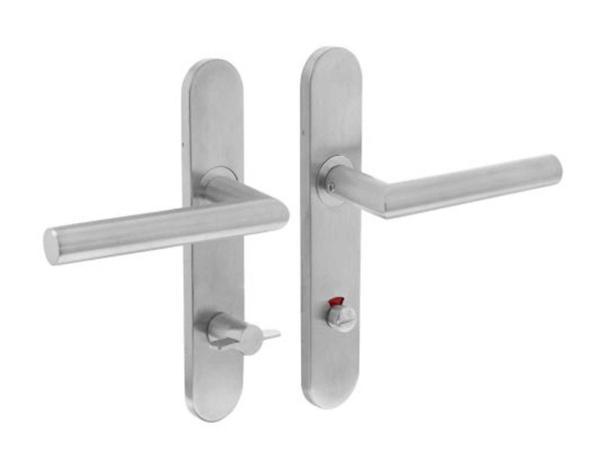 Veiling - 4x Intersteel deurkruk op schild wc/badkamer, Doe-het-zelf en Verbouw, Hang- en Sluitwerk