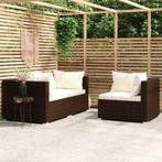 3-delige Rattan Loungeset | Tweedekansje | OP = OP, Tuin en Terras, Tuinsets en Loungesets, Rotan, 3 zitplaatsen, Nieuw, Ophalen of Verzenden