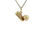Gouden vintage voetbal schoen met bal hanger 14 krt, Ophalen of Verzenden, Nieuw