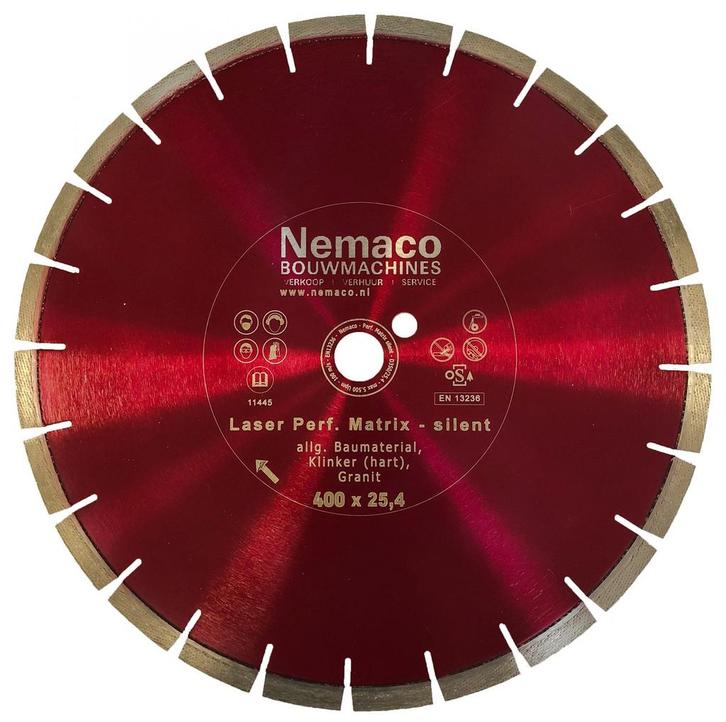 Nemaco diamantzaagblad beton 400 x 25,4 mm extra stil, Zakelijke goederen, Machines en Bouw | Tuin, Park en Bosbouw, Overige typen