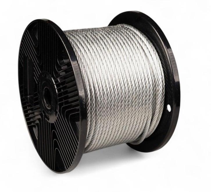 Staalkabel 4 mm 50 meter op katrol, Doe-het-zelf en Verbouw, IJzerwaren en Bevestigingsmiddelen, Verzenden