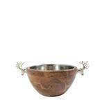Champagne Koeler hert hout zilver 18x45x29cm, Verzenden, Nieuw