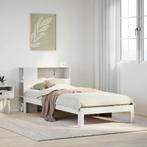 vidaXL Bed met boekenkast zonder matras grenenhout wit, Verzenden, Nieuw, Wit, Hout