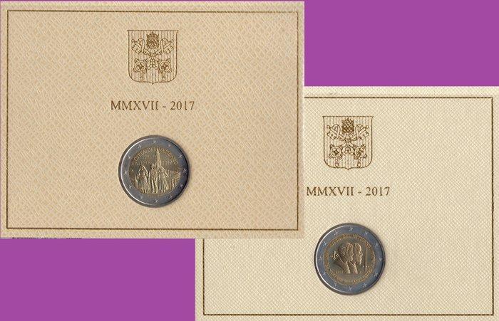 Vaticaan. 2 Euro 2017 Fatima + Santi Pietro e Paolo (2, Postzegels en Munten, Munten | Europa | Euromunten