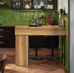 Industriële bartafel met opbergruimte en uitklapbaar blad, Huis en Inrichting, Verzenden, Nieuw