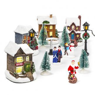 Kerstdorp accessoires (LED, 14 stuks)