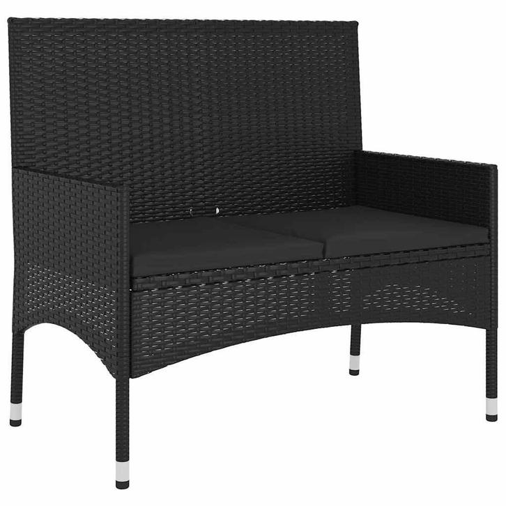 Zwarte Tuinbank 2-zits | Retourdeal | Stijlvol relaxen!, Tuin en Terras, Tuinbanken, Nieuw, Rotan, Ophalen of Verzenden