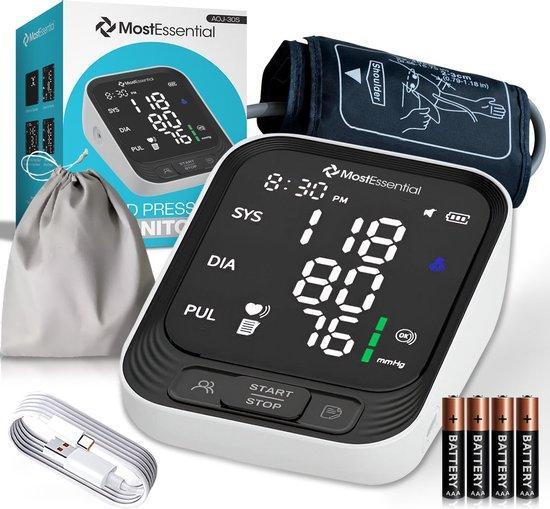 2dekans | MostEssential Premium Bloeddrukmeter Bovenarm -, Sport en Fitness, Hartslagmeters, Zo goed als nieuw, Ophalen of Verzenden