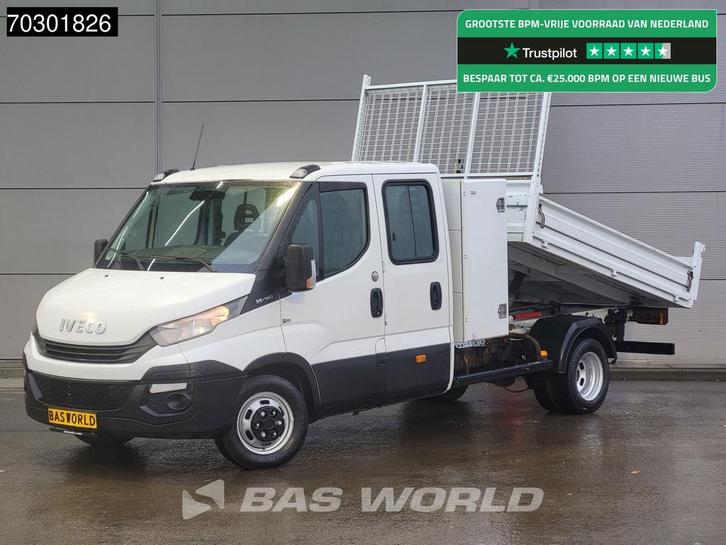 Iveco Daily 35C14 Kipper met Kist Dubbel Cabine Dubbellucht, Auto's, Bestelauto's, Lease, Handgeschakeld, Financial lease, Diesel