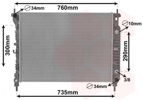 RADIATOR VOOR CHEVROLET CAPTIVA KLAC 2006-2011 20982435, Auto-onderdelen, Airco en Verwarming, Nieuw, Ophalen of Verzenden