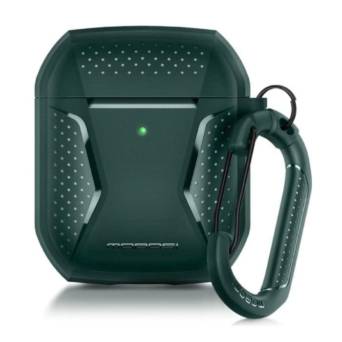 Shockproof Hoesje voor AirPods 1 / 2 met Karabijnhaak -, Telecommunicatie, Mobiele telefoons | Hoesjes en Frontjes | Overige merken