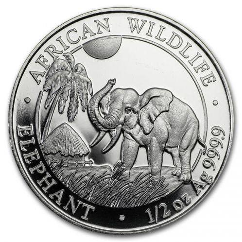Somalische Olifant 1/2 oz 2017, Postzegels en Munten, Munten | Afrika, Losse munt, Zilver, Overige landen, Verzenden