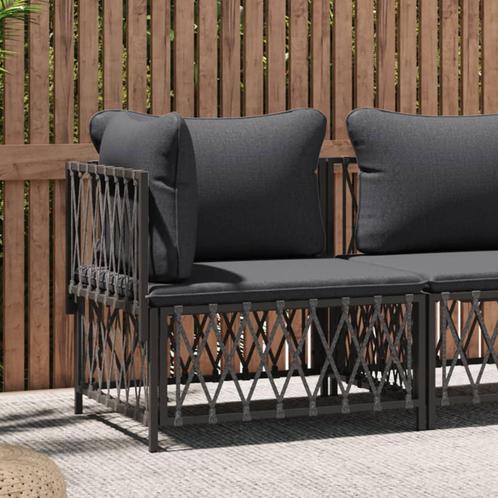 vidaXL Tuinhoekbank met kussens geweven stof, Tuin en Terras, Tuinsets en Loungesets, Nieuw, Textileen, Verzenden