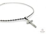 Heren ketting “Jesus” – roestvrijstaal, met kruis, Verzenden, Nieuw, Zilver, Overige materialen