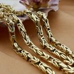 Gouden vierkante koningsschakel ketting, Ophalen of Verzenden, Gebruikt, Overige kleuren, Goud