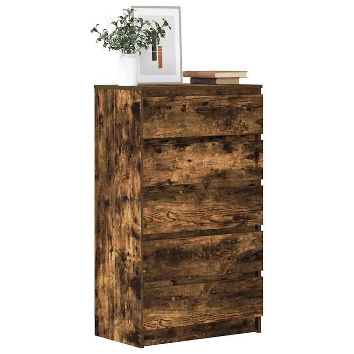 vidaXL Ladekast 60x36x103 cm bewerkt hout gerookt, Huis en Inrichting, Kasten | Buffetkasten, 25 tot 50 cm, Nieuw, Overige houtsoorten