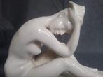 sculptuur, Zittend naakt - 15 cm - Porselein - 1930, Antiek en Kunst