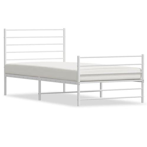 Bedframe Metaal Wit 90x190 - Retourdeal - Eenvoudig Design, Huis en Inrichting, Slaapkamer | Bedden, 90 cm, 190 cm of minder, Wit