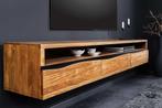 Hangend tv-meubel MAMMUT 160 cm bruin acaciahoningafwerking, Nieuw, Ophalen of Verzenden