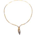 Bicolor gouden collier met zirconia; Altinbas | 46 cm, Gebruikt, Overige kleuren, Ophalen of Verzenden, Met edelsteen