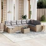 vidaXL 9-delige Loungeset met kussens poly rattan gemengd, Nieuw, 8 zitplaatsen, Loungeset, Verzenden