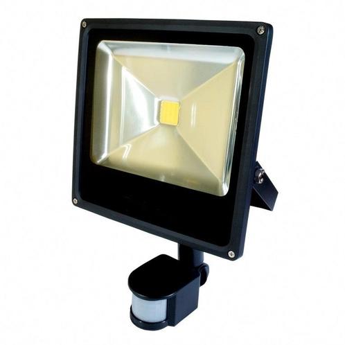 50W LED  / PIR Schijnwerper Wit 4000K zwarte behuizing slim, Tuin en Terras, Buitenverlichting, Ophalen of Verzenden