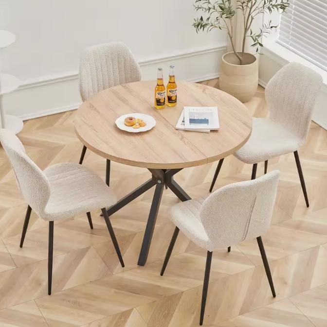 Set van 4 Linnen Eetkamerstoelen – Comfortabel en Modern, Huis en Inrichting, Stoelen, Nieuw, Verzenden
