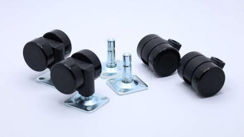 Zachte wielen 37mm met bevestigingsplaat - set van 4 wielen, Huis en Inrichting, Stoelen, Nieuw, Ophalen of Verzenden