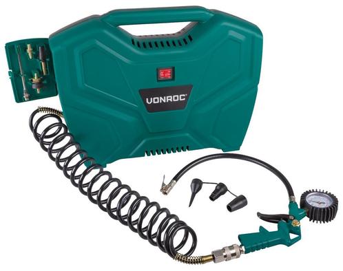 Draagbare compressor 1100W - 8 bar | Olievrij – Incl. 11, Doe-het-zelf en Verbouw, Compressors, Nieuw, Verzenden