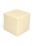 vdm. poef, beige kunstleder, Overige plaatsen, Ophalen of Verzenden, Gebruikt, Stoel