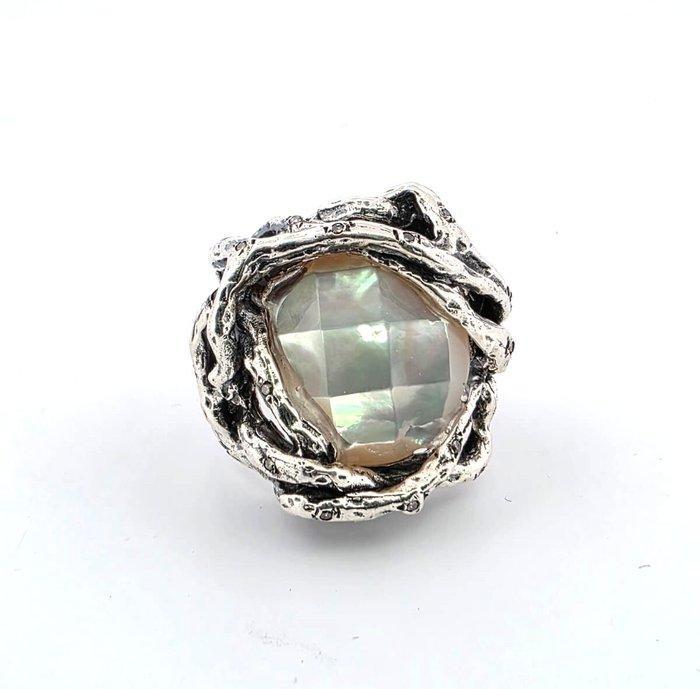 Zonder Minimumprijs - Ring Zilver Diamant (Natuurlijk), Sieraden, Tassen en Uiterlijk, Ringen