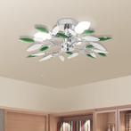 Plafondlamp witte en groene acryl kristal bladeren 3xE14, Verzenden