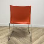 Tweedehands kantinestoel / stapelstoel oranje - chroom, Huis en Inrichting, Stoelen, Ophalen of Verzenden, Gebruikt, Stof, Eén