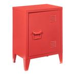 Nachtkastje Inari metaal 57x40x30 cm rood [en.casa], Huis en Inrichting, Verzenden, Nieuw