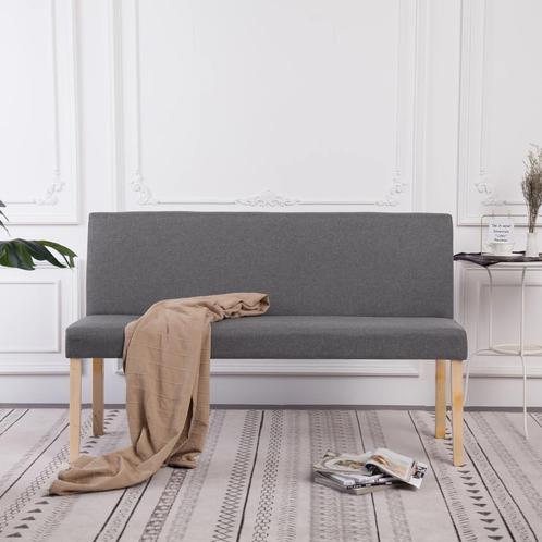 vidaXL Bankje 139,5 cm polyester lichtgrijs, Huis en Inrichting, Banken | Voetenbanken en Poefen, Nieuw, Verzenden