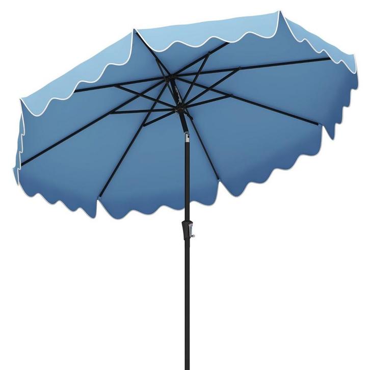 2dekans | Coast Parasol 270 cm Marineblauw – Tuinparasol met, Tuin en Terras, Parasols, Zo goed als nieuw, Ophalen of Verzenden