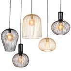Set van 5 design hanglampen zwart en goud - Wires, Huis en Inrichting, Lampen | Hanglampen, Nieuw, Overige materialen, Design