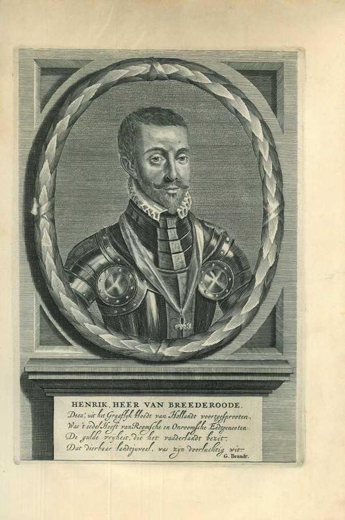 Portrait of Hendrick van Brederode, Antiek en Kunst, Kunst | Etsen en Gravures