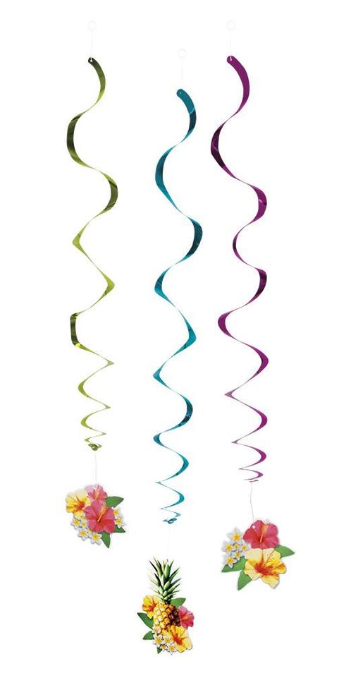 Hawaii Hangdecoratie 60cm 3st, Hobby en Vrije tijd, Feestartikelen, Nieuw, Verzenden