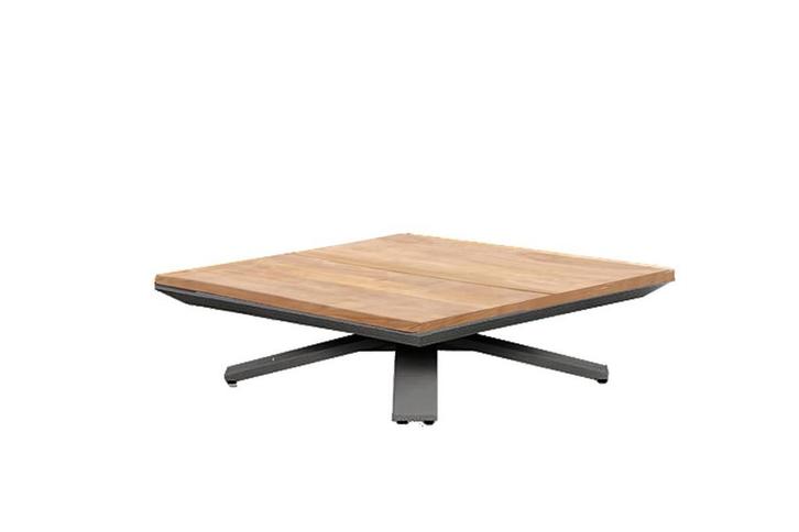 Suns Stockholm lounge tafel antraciet met teak blad 90 x 90, Tuin en Terras, Tuinsets en Loungesets, Ophalen of Verzenden