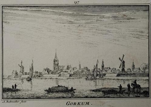 Abraham Rademaker - Gorkum, Antiek en Kunst, Kunst | Etsen en Gravures, Ophalen of Verzenden